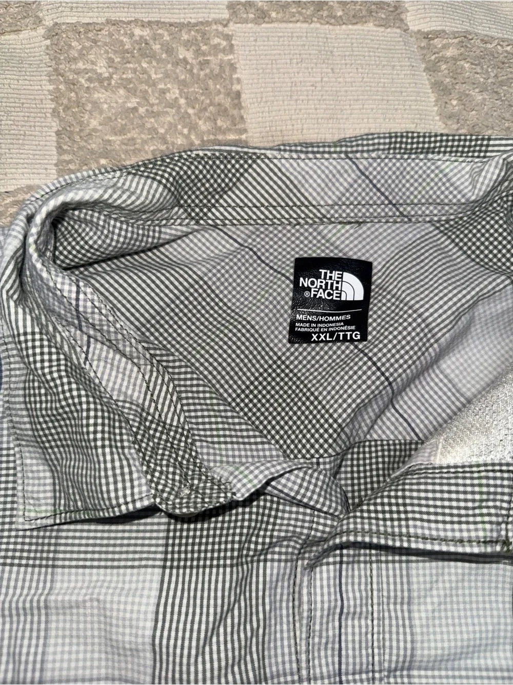 The North Face nylon plaid button front lightweight outdoor hiking size XXL‎